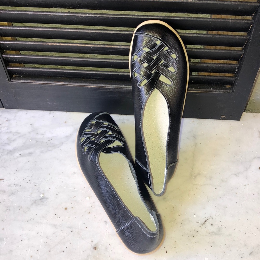 Leather flats